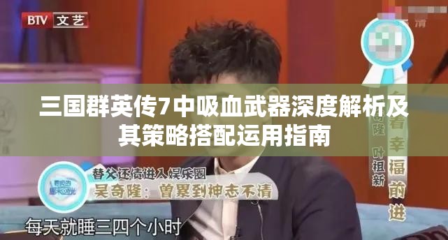 三国群英传7中吸血武器深度解析及其策略搭配运用指南