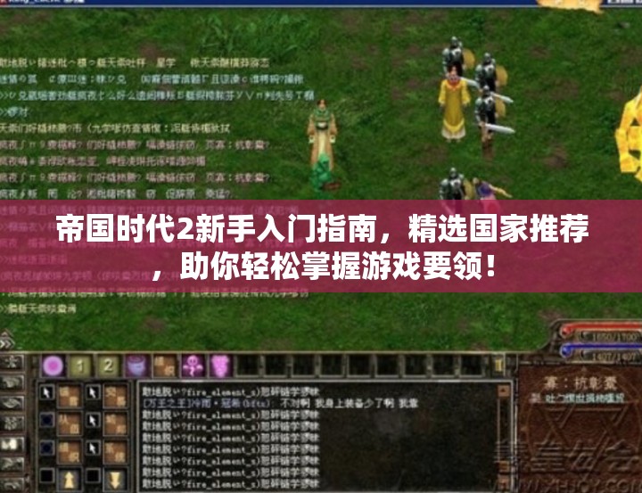 帝国时代2新手入门指南，精选国家推荐，助你轻松掌握游戏要领！