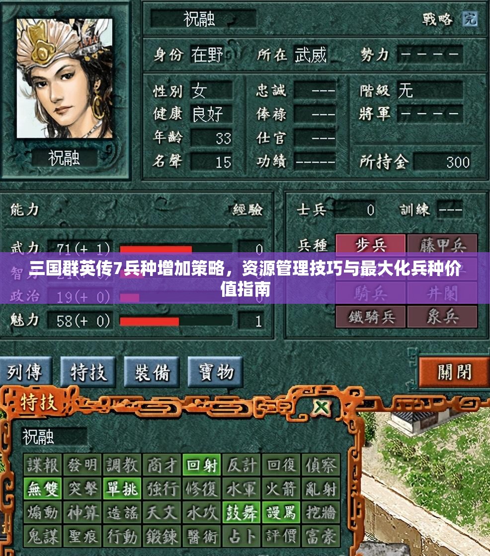 三国群英传7兵种增加策略，资源管理技巧与最大化兵种价值指南