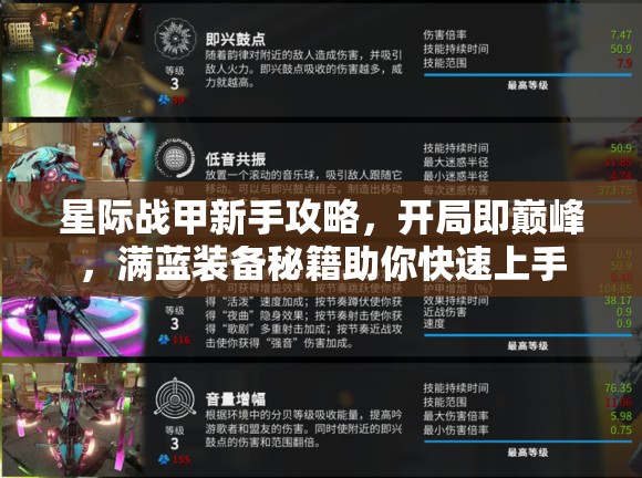 星际战甲新手攻略，开局即巅峰，满蓝装备秘籍助你快速上手