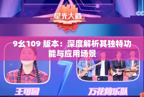 9幺109 版本：深度解析其独特功能与应用场景