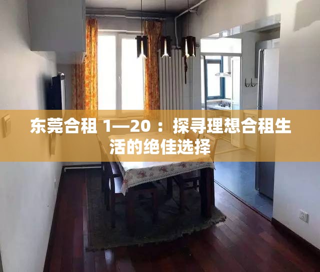 东莞合租 1―20 ：探寻理想合租生活的绝佳选择