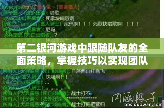 第二银河游戏中跟随队友的全面策略，掌握技巧以实现团队价值最大化