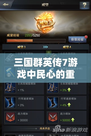 三国群英传7游戏中民心的重要性解析及其高效管理策略探讨