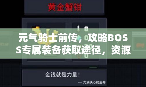 元气骑士前传，攻略BOSS专属装备获取途径，资源管理技巧及避免浪费策略