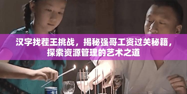 汉字找茬王挑战，揭秘强哥工资过关秘籍，探索资源管理的艺术之道