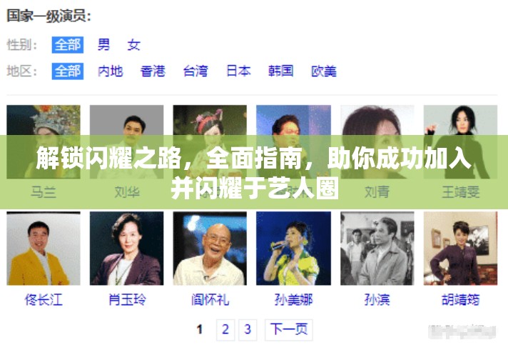 解锁闪耀之路，全面指南，助你成功加入并闪耀于艺人圈