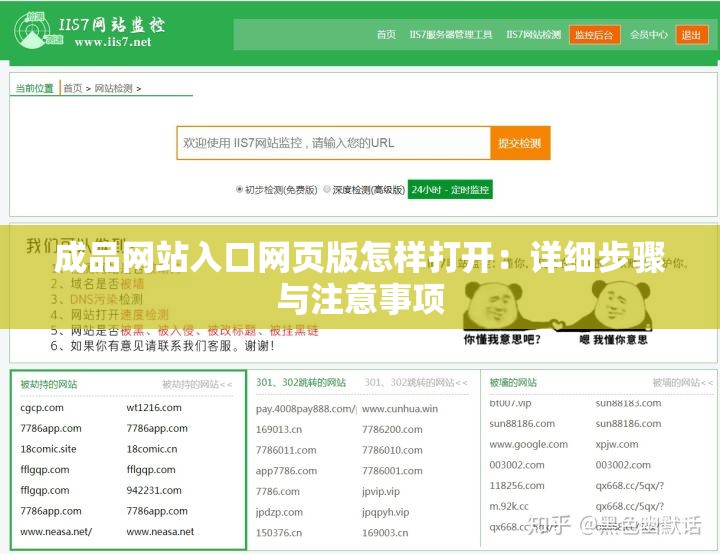 成品网站入口网页版怎样打开：详细步骤与注意事项