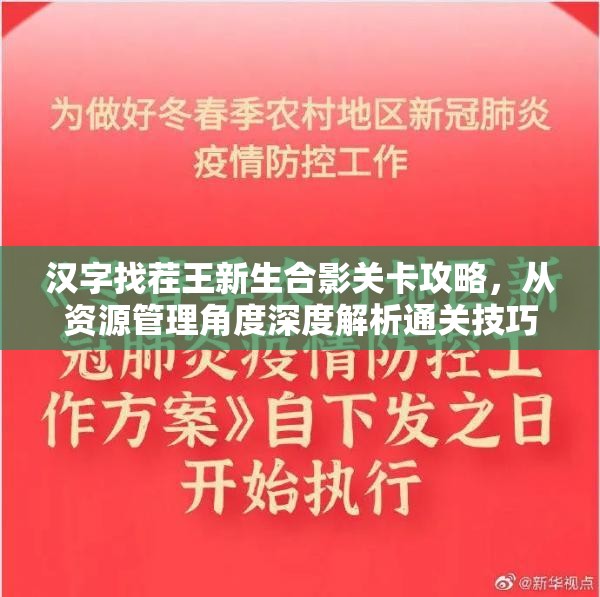 汉字找茬王新生合影关卡攻略，从资源管理角度深度解析通关技巧