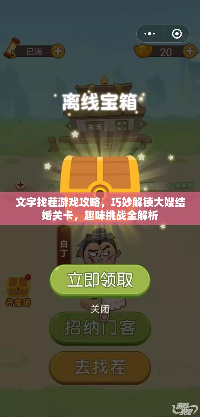 文字找茬游戏攻略，巧妙解锁大嫂结婚关卡，趣味挑战全解析