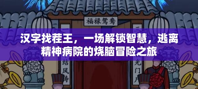 汉字找茬王，一场解锁智慧，逃离精神病院的烧脑冒险之旅