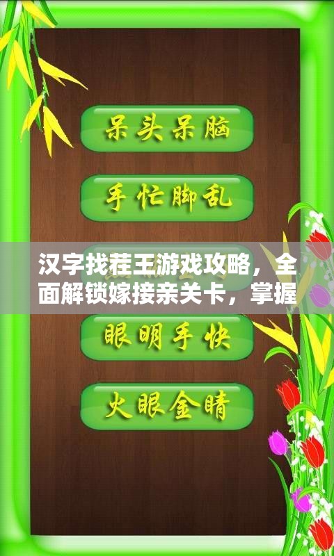汉字找茬王游戏攻略，全面解锁嫁接亲关卡，掌握迎亲新姿势技巧