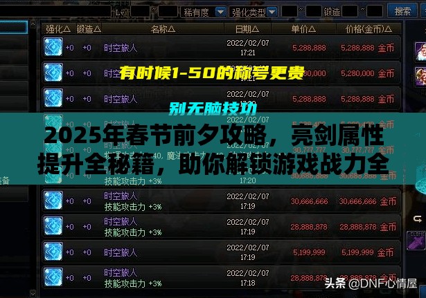 2025年春节前夕攻略，亮剑属性提升全秘籍，助你解锁游戏战力全新巅峰高度