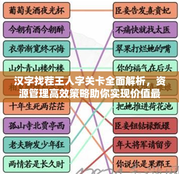 汉字找茬王人字关卡全面解析，资源管理高效策略助你实现价值最大化通关