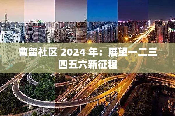 曹留社区 2024 年：展望一二三四五六新征程