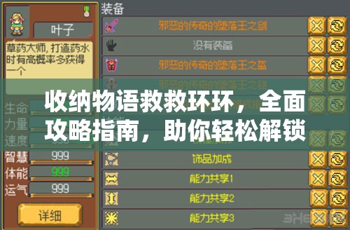 收纳物语救救环环，全面攻略指南，助你轻松解锁并通关所有秘籍
