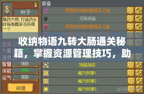 收纳物语九转大肠通关秘籍，掌握资源管理技巧，助你轻松解锁游戏难关