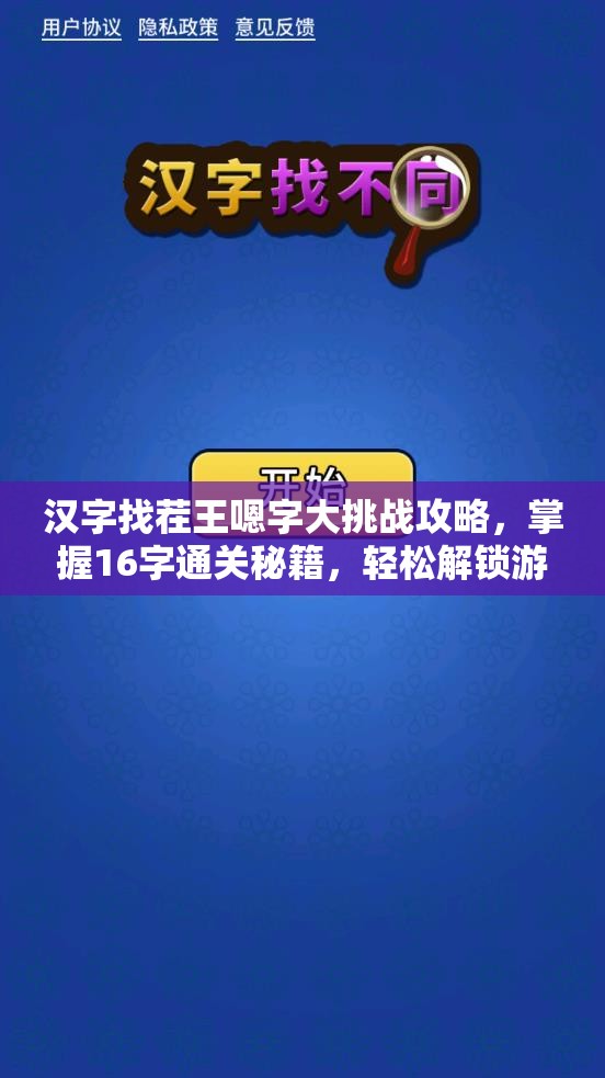 汉字找茬王嗯字大挑战攻略，掌握16字通关秘籍，轻松解锁游戏难关