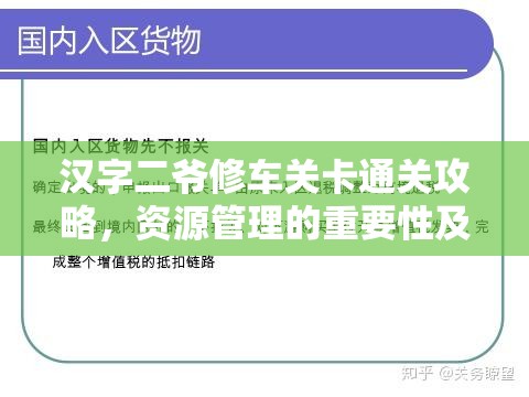 汉字二爷修车关卡通关攻略，资源管理的重要性及高效策略解析