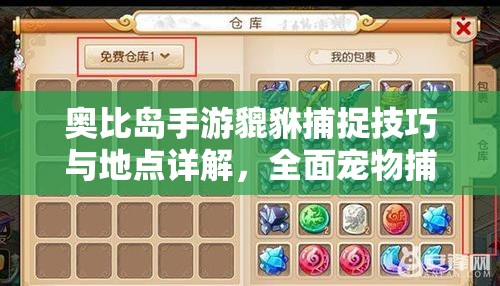 奥比岛手游貔貅捕捉技巧与地点详解，全面宠物捕捉攻略