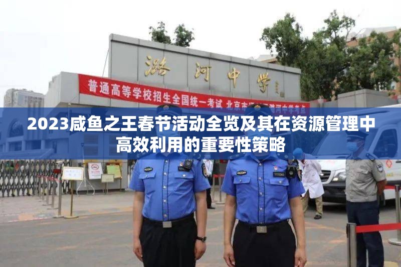 2023咸鱼之王春节活动全览及其在资源管理中高效利用的重要性策略