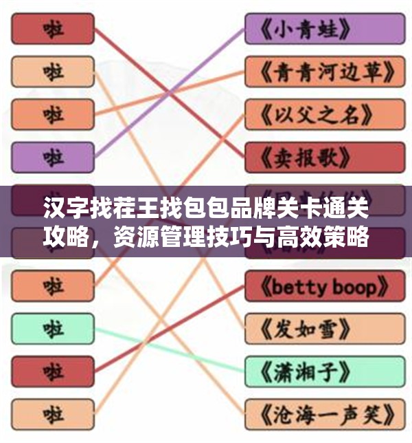 汉字找茬王找包包品牌关卡通关攻略，资源管理技巧与高效策略解析
