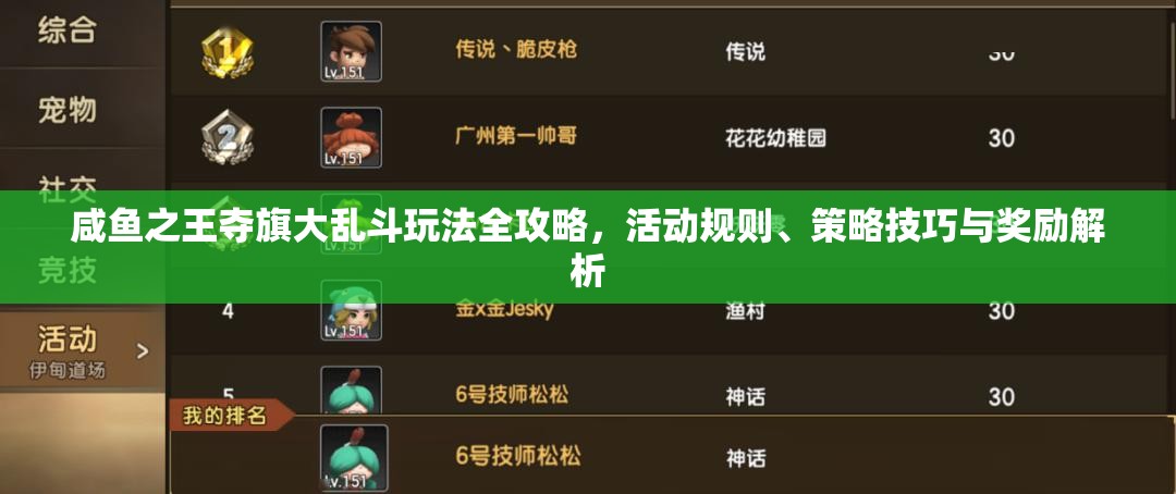 咸鱼之王夺旗大乱斗玩法全攻略，活动规则、策略技巧与奖励解析