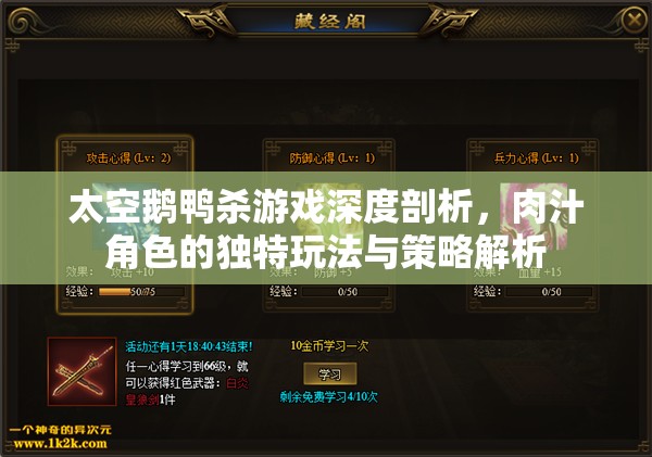 太空鹅鸭杀游戏深度剖析，肉汁角色的独特玩法与策略解析