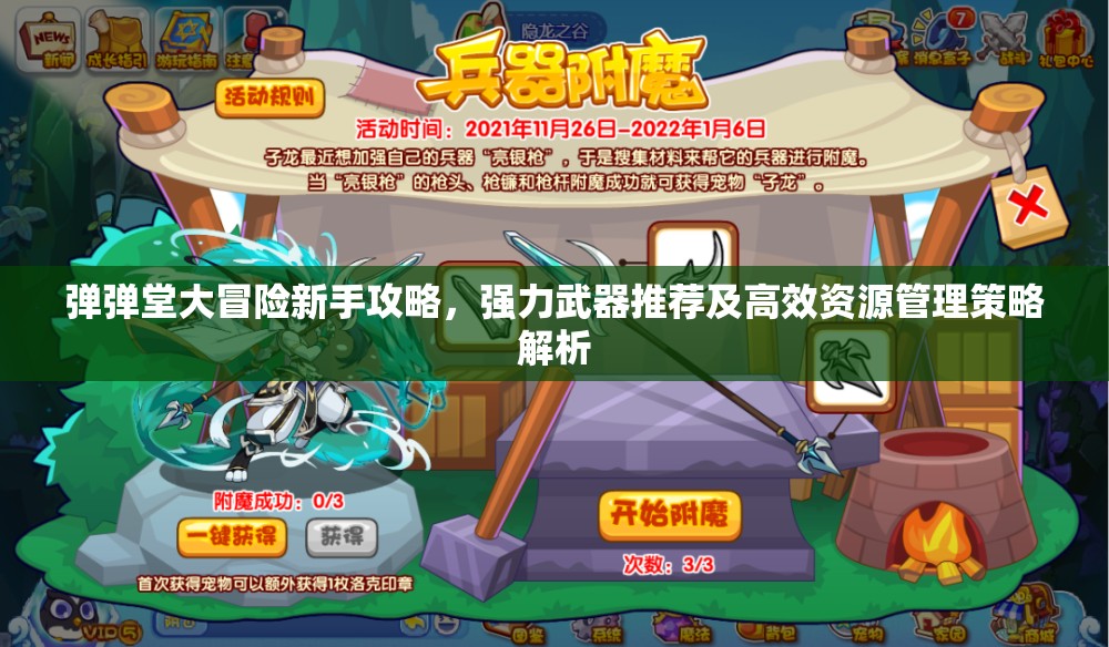 弹弹堂大冒险新手攻略，强力武器推荐及高效资源管理策略解析