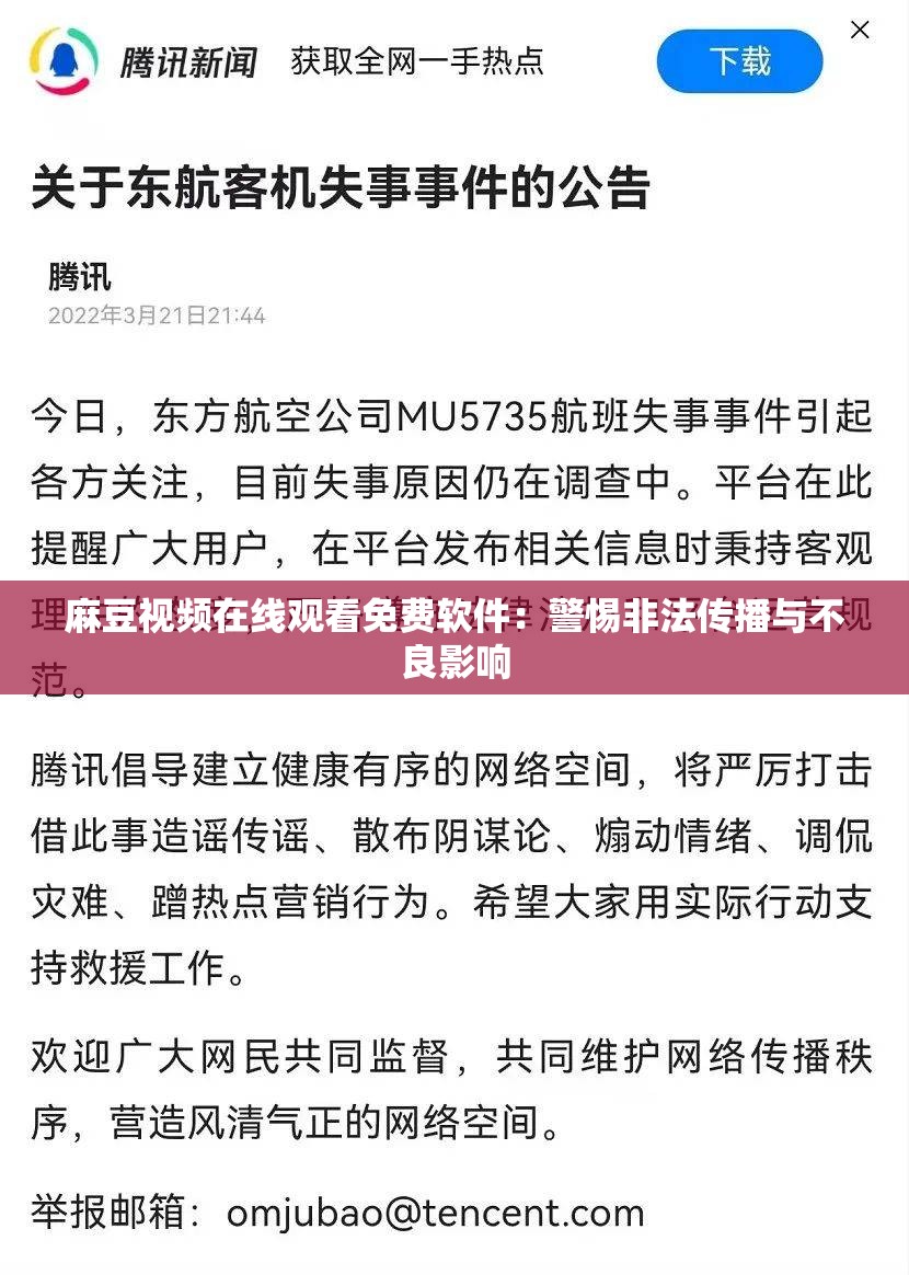 麻豆视频在线观看免费软件：警惕非法传播与不良影响