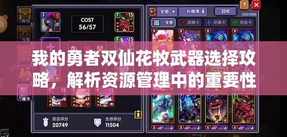 我的勇者双仙花牧武器选择攻略，解析资源管理中的重要性及实施高效策略