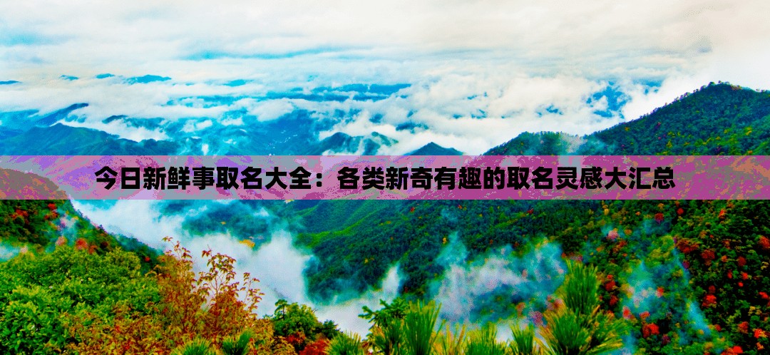 今日新鲜事取名大全：各类新奇有趣的取名灵感大汇总