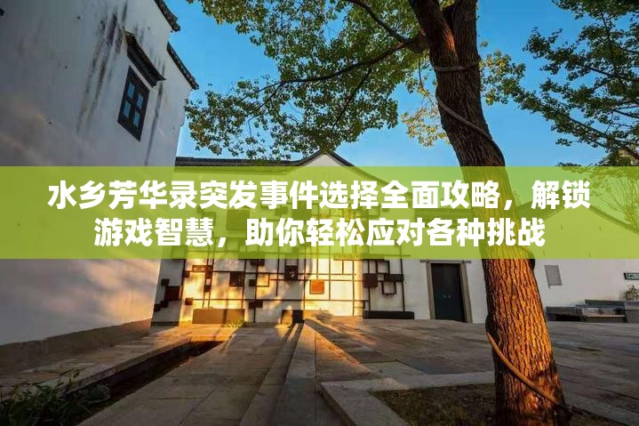 水乡芳华录突发事件选择全面攻略，解锁游戏智慧，助你轻松应对各种挑战