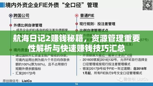 航海日记2赚钱秘籍，资源管理重要性解析与快速赚钱技巧汇总