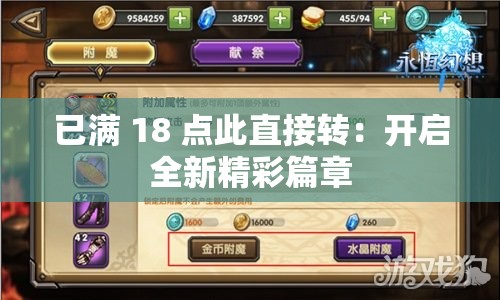 已满 18 点此直接转：开启全新精彩篇章