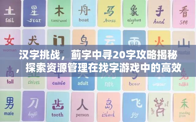 汉字挑战，蓟字中寻20字攻略揭秘，探索资源管理在找字游戏中的高效运用策略