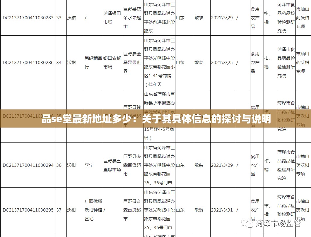 品se堂最新地址多少：关于其具体信息的探讨与说明