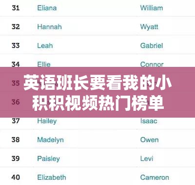 英语班长要看我的小积积视频热门榜单：提升英语水平的绝佳资源