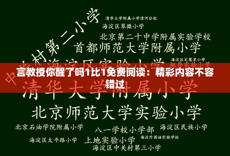 言教授你醒了吗1比1免费阅读：精彩内容不容错过