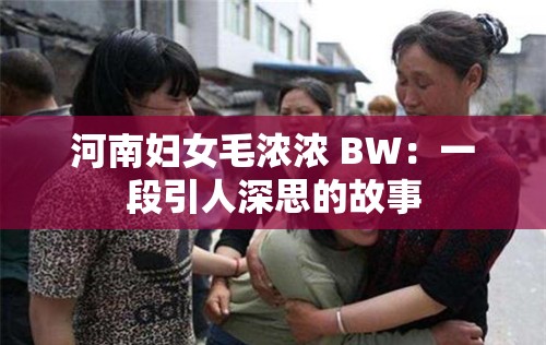 河南妇女毛浓浓 BW：一段引人深思的故事