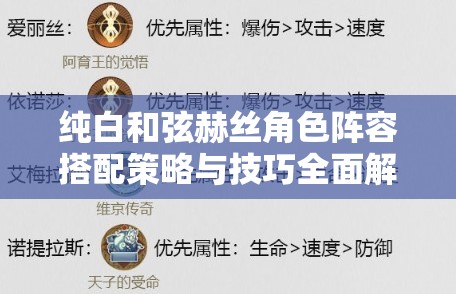 纯白和弦赫丝角色阵容搭配策略与技巧全面解析攻略
